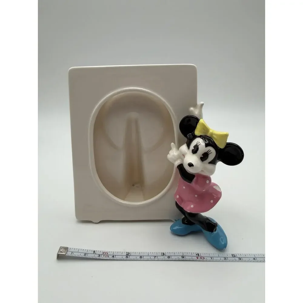 Disney Minnie Mouse Vintage Porcelain Picture Frame 3D Figure Made in Japan